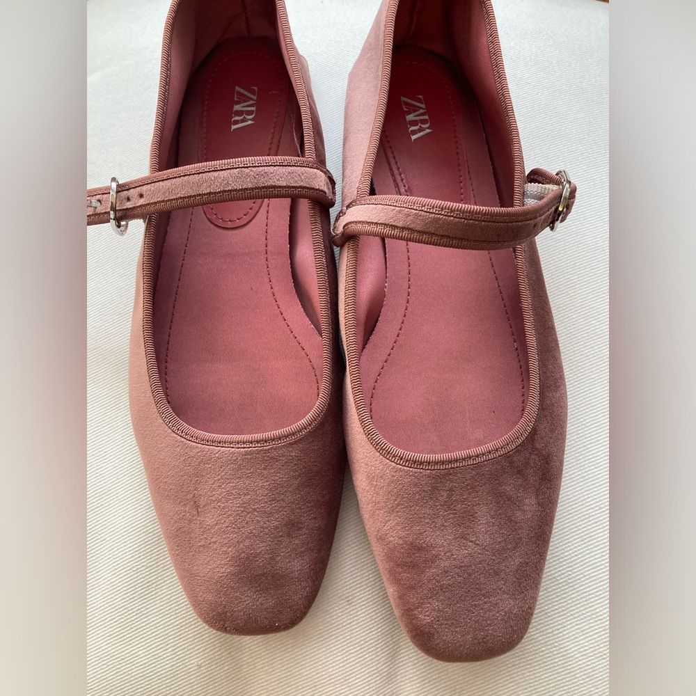 Zara Suede Ballet Flats